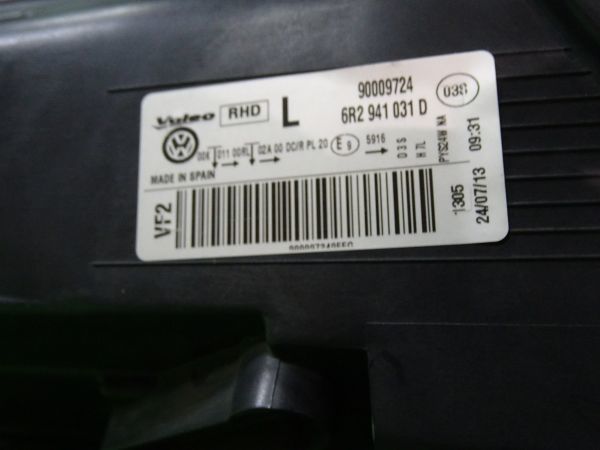 L0959/ VolksWagen純正 ポロ 6R 前期 ハイライン GT 左右 キセノン ヘッドライト ツブツブ LED 6R2941039D/6R2941040D 適合確認可能_画像7