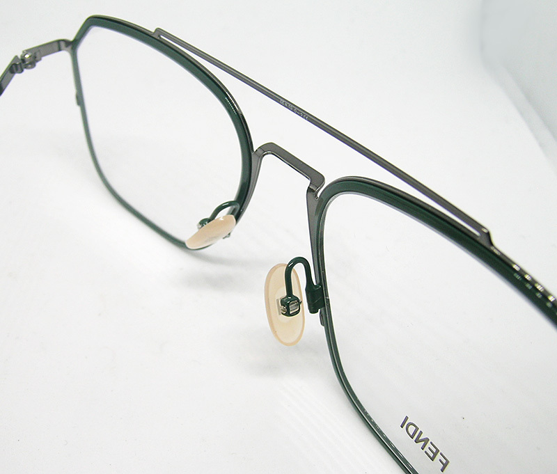 FENDI フェンディ 正規品 メガネ フレーム FF M0081-V81 ダークグリーン 緑系 セミオート 新品 眼鏡 証明カード付 度付き加工可_画像6