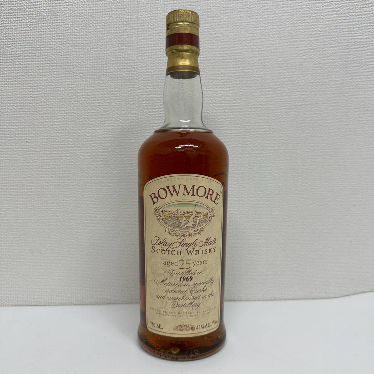 未開栓 古酒 ボウモア 1969 25年 カモメラベル 750ML 43% 箱付き
