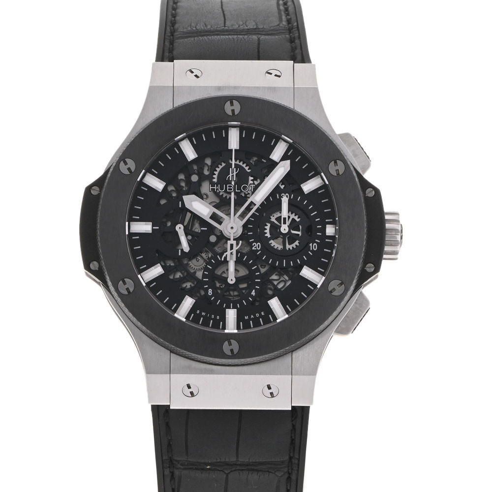 HUBLOT ウブロ ビックバンアエロバン メンズ SS/ラバー 腕時計 自動巻き ブラック文字盤 大型割引キャンペーン ブランド腕時計 ブランドHUBLOT(ウブロ)