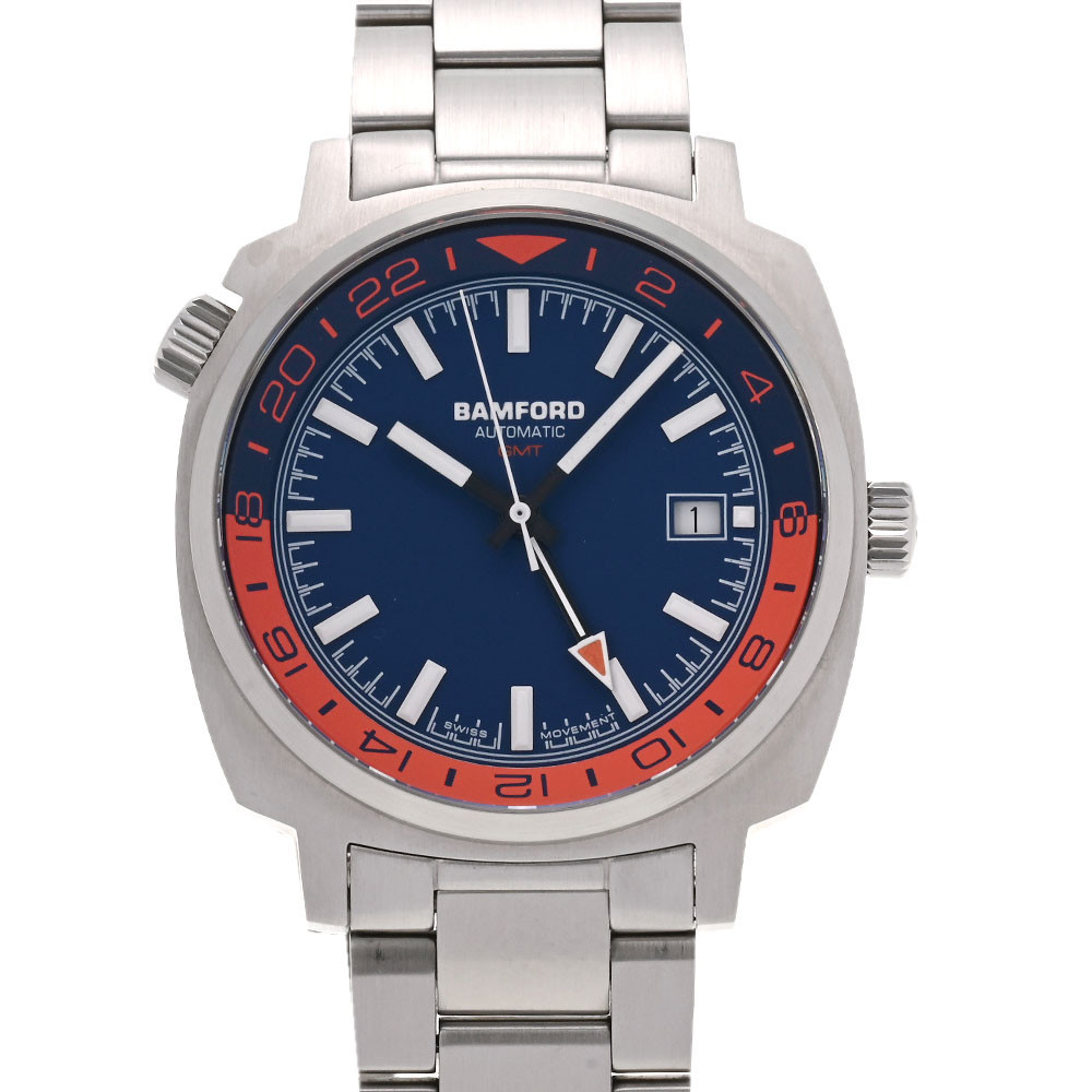 その他 BAMFORD LONDON/バンフォード GMT メンズ SS 腕時計 自動巻き 青文字盤 Aランク  銀蔵