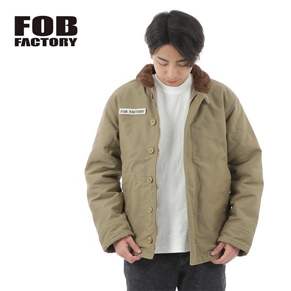 【サイズ L(3)】FOB FACTORY エフオービーファクトリー N-1 デッキジャケット カーキ ミリタリー アウター 日本製 F2421 N-1 DECK JACKET_MODEL: 180cm 60kg 着用サイズ: L(3)