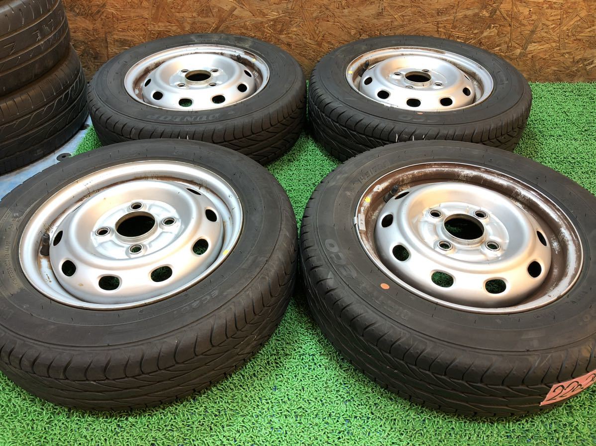 スバル純正 12inch 4j × DUNLOP 145/70R12 PCD100 4穴 プレオ レックス ヴィヴィオ サンバー_画像2