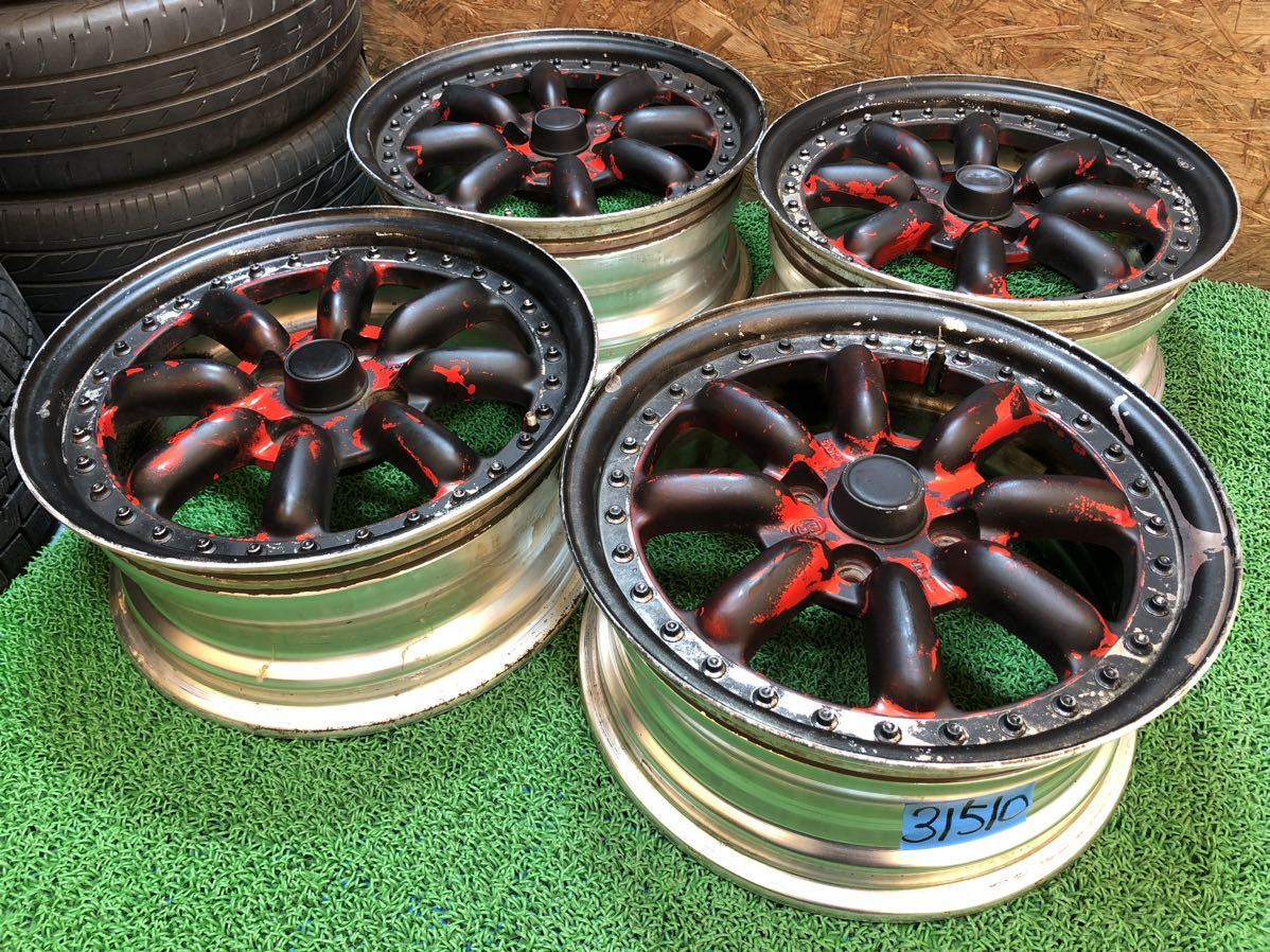 BlackRacing 8spoke 15inch 6.5j+30 31 PCD100 4穴 BR ブラックレーシング エイトスポーク 3ピース_画像1