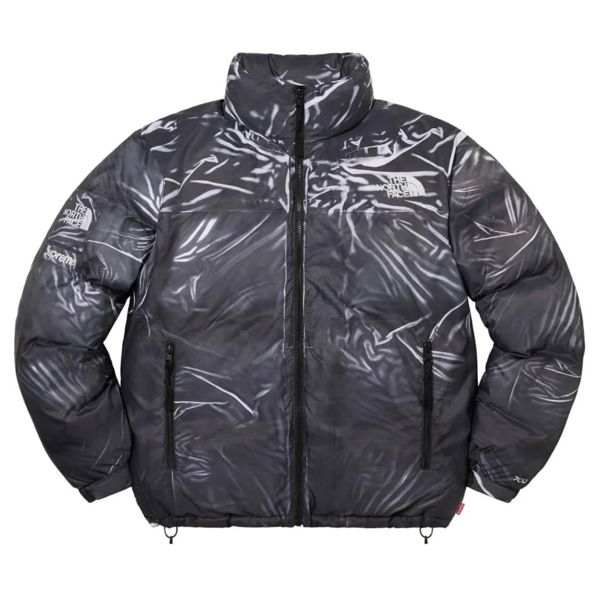 Black】Supreme The North Face Trompe L'oeil Printed Nuptse Jacket