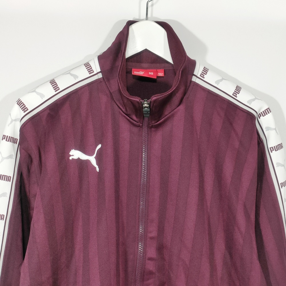 PUMA★プーマ ジャージ 上着 ワインレッド ボルドー ストライプ 美品 プーマ PUMA レトロジャージ トラックジャケット ロゴ