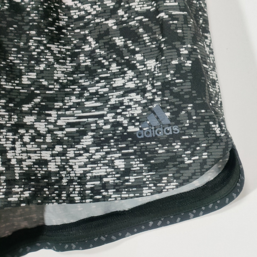 アディダス adidas ランニングショーツ ショートパンツ ランニングウェア 柄 パターン L ブラック レディース 中古 /DX