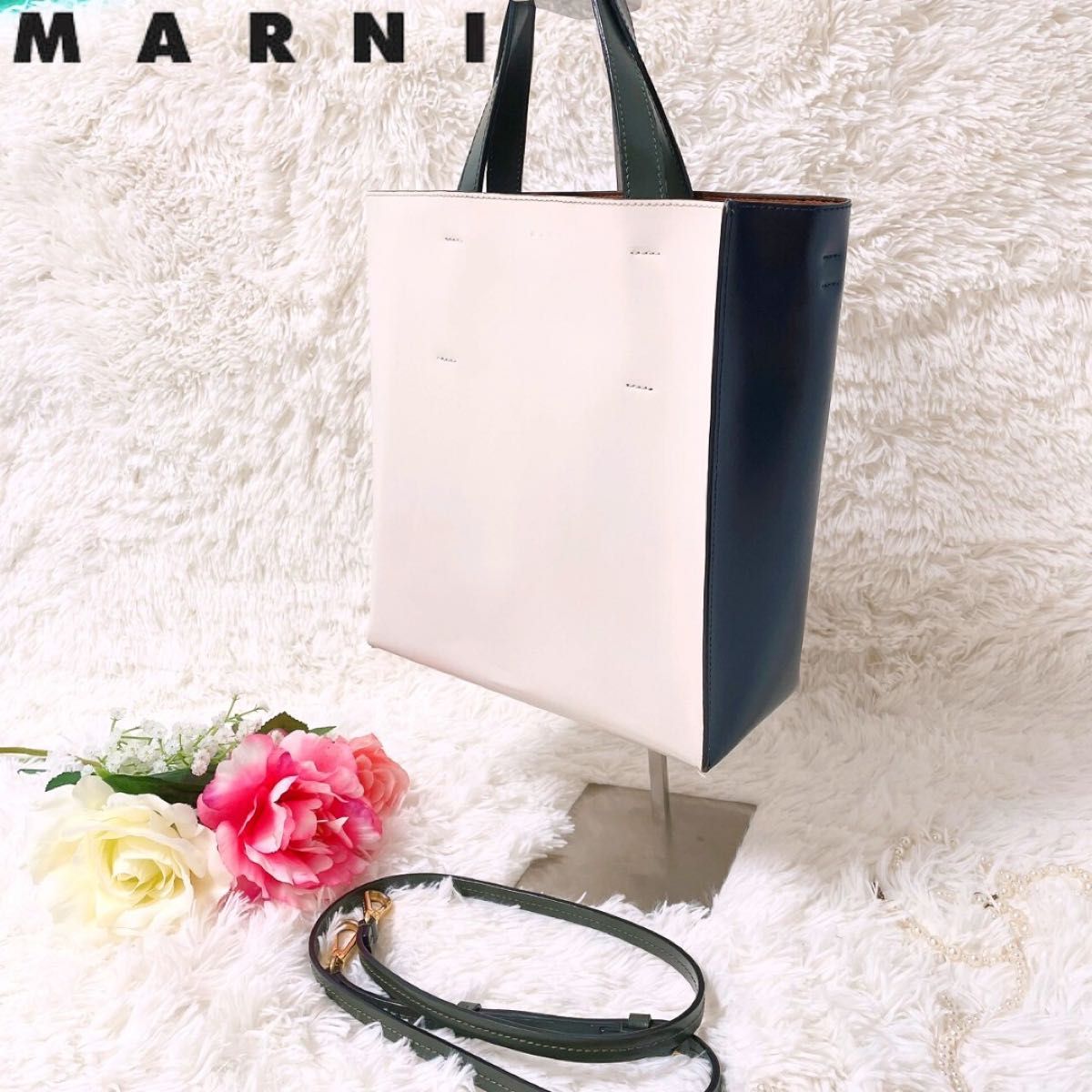 即日発送 MARNI MUSEO バイカラー トートバッグ ショルダーバッグ 2way