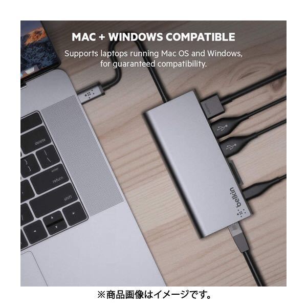 Belkin ベルキン F4U092btSGY [USB-C マルチメディアハブ（60W、4K対応）] 　未使用品　《送料無料》_画像7