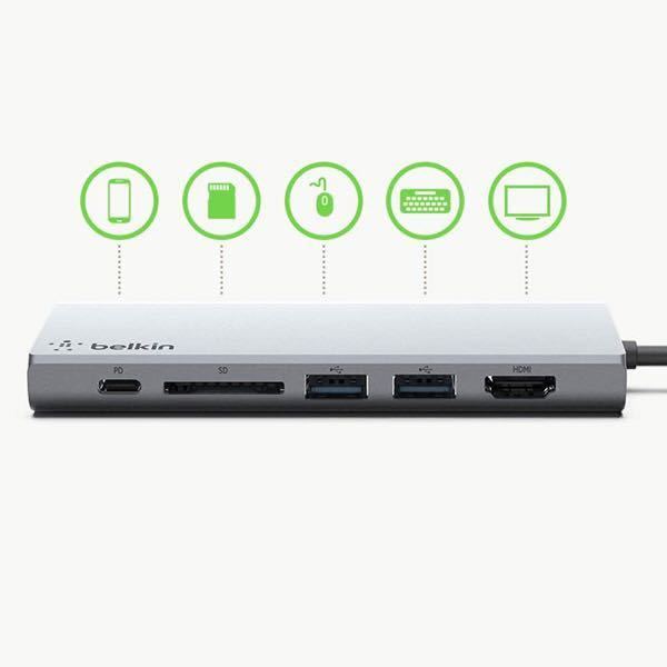 Belkin ベルキン F4U092btSGY [USB-C マルチメディアハブ（60W、4K対応）] 　未使用品　《送料無料》_画像8