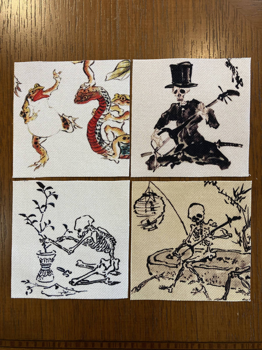 河鍋暁斎 コースター 8号帆布 10枚セット 浮世絵_画像3