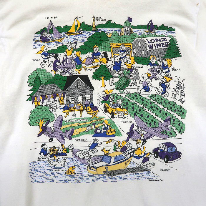 古着 90年代 USA製 フルーツオブザルーム プリントTシャツ ホワイト ビンテージ サイズ表記：M　gd78798_画像7