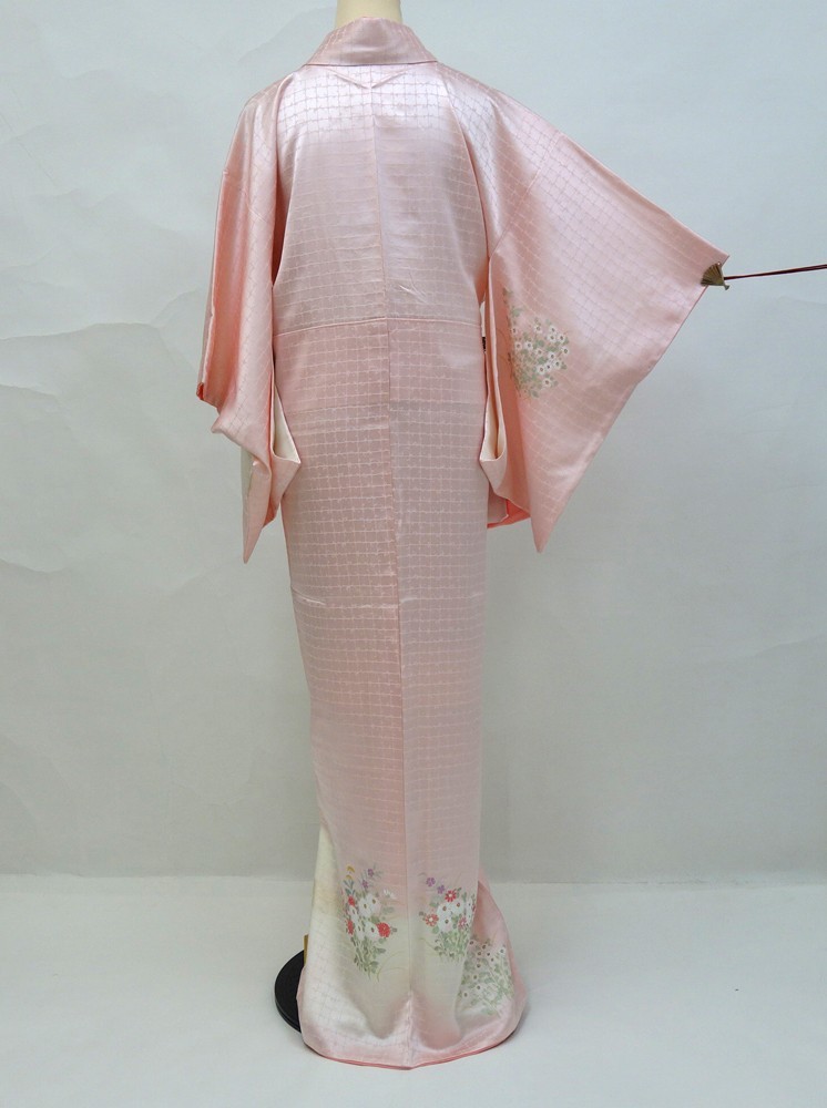☆5322-2☆ 中古品 付下げ・長襦袢セット 手描き友禅 金彩加工 十三