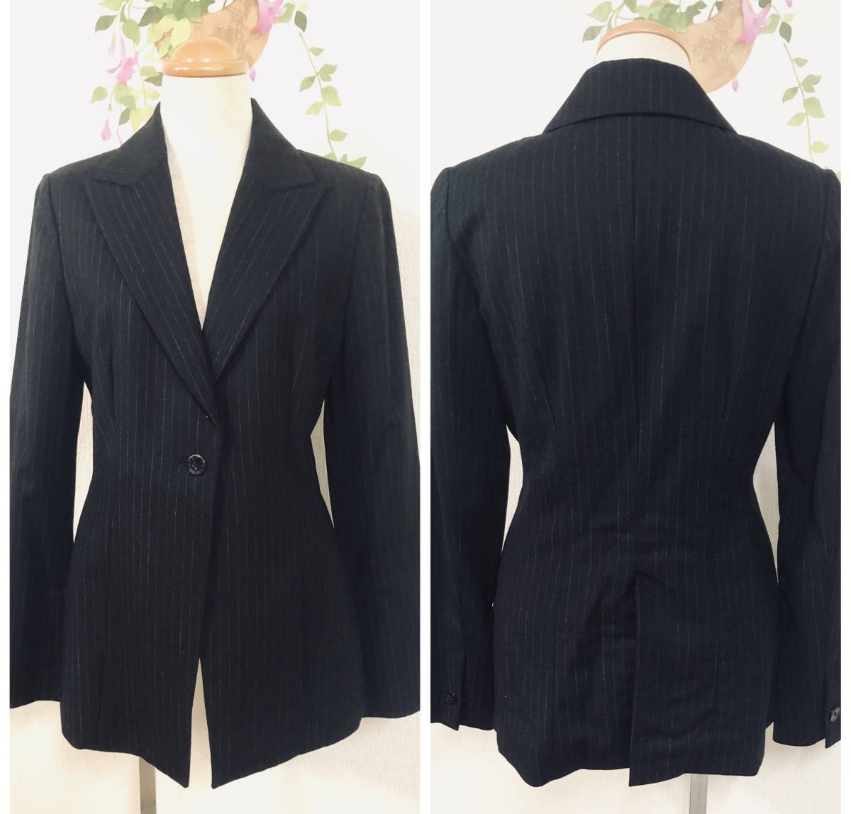 JAYRO Gyro stripe & single jacket black JAYRO button wool 96% size S