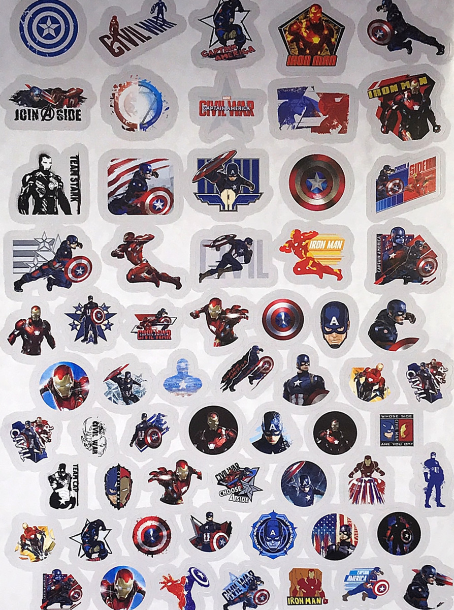 MARVEL (マーベル) Captain America (キャプテンアメリカ) Civil War シール ステッカー 4シート 270枚_画像2