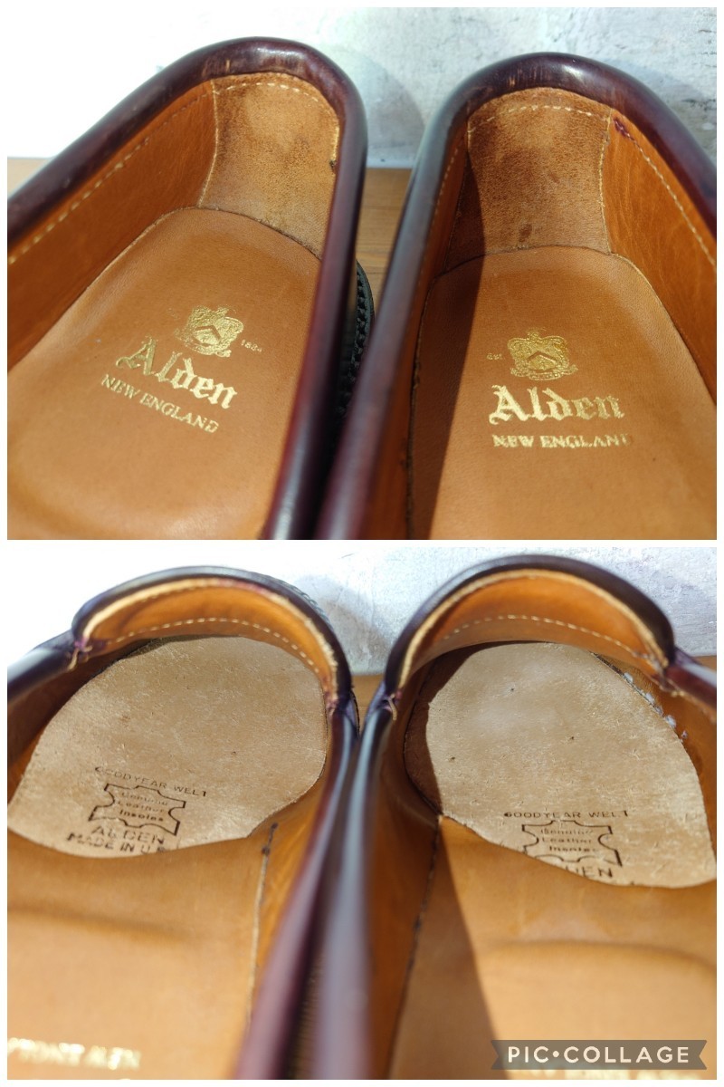 【試し履きのみ/未使用】USA製 Alden/オールデン 986 コードバン ペニーローファー 61/2D 24.5cm相応 ヴァンラスト コイン No.8/99162