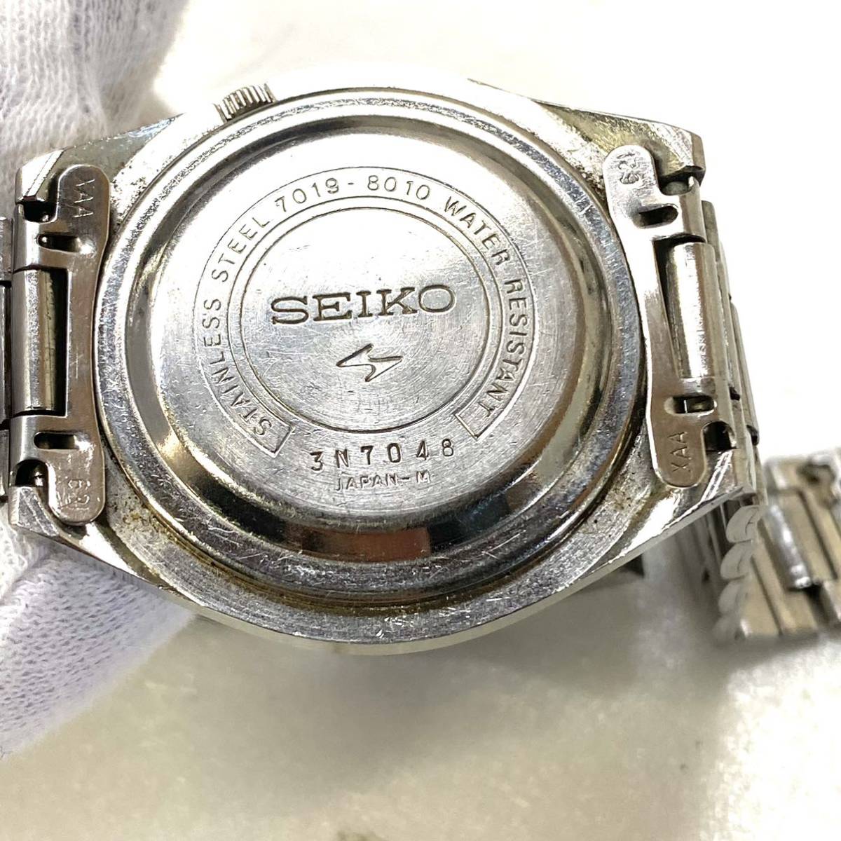 稼働品 SEIKO セイコー 5 ACTUS 21石 デイデイト 7019-8010 自動巻き 腕時計 アクタス_画像4