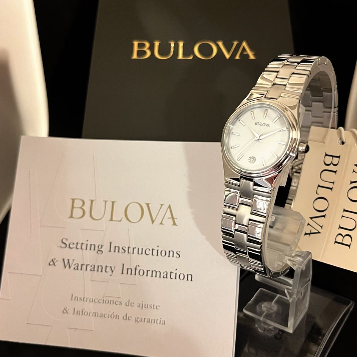 新品未使用】BULOVA/ブローバ/レディース腕時計/お洒落/シルバー色