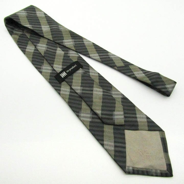  I m Pro duct stripe pattern fine pattern pattern silk made in Japan brand necktie men's gray im product Issey Miyake 