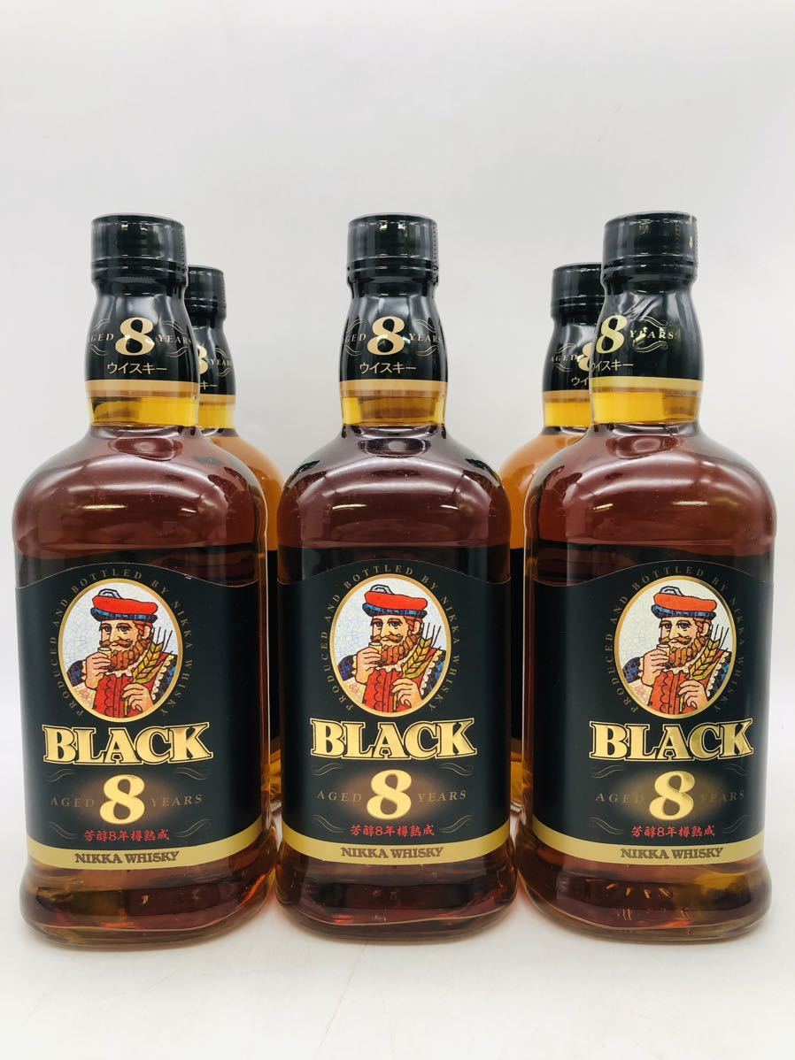 1円〜 未開栓 NIKKA ニッカ ウイスキー BLACK ブラックニッカ8年 6本