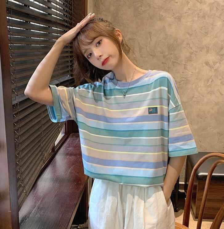 韓国風 レディース 半袖Tシャツ 新しい夏 気質 ファッションTシャツ L ワンカラー シャツ、ブラウス