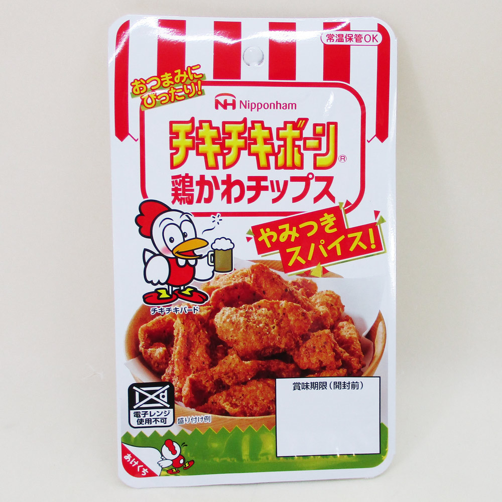 チキチキボーン 鶏かわチップス やみつきスパイス 家呑みにぴったり 常温おつまみ 日本ハム 27g ｘ４個セット/卸/送料無料_画像2