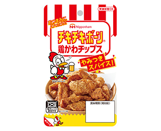 チキチキボーン 鶏かわチップス やみつきスパイス 家呑みにぴったり 常温おつまみ 日本ハム 27g ｘ３個セット/卸_画像4