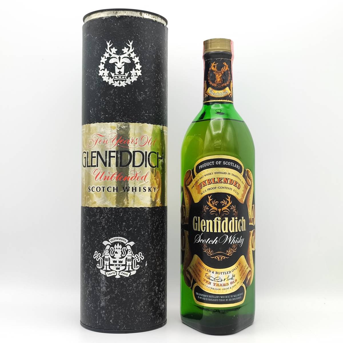 【全国送料無料】Glenfiddich 10years old UNBLENDED Scotch Whisky グレンフィディック 10年 アンブレンデッド　43度　4/5Quart＝約757ml _画像1