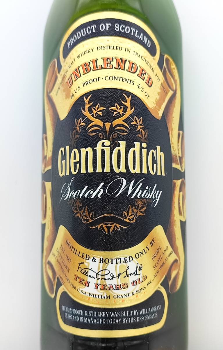 【全国送料無料】Glenfiddich 10years old UNBLENDED Scotch Whisky グレンフィディック 10年 アンブレンデッド　43度　4/5Quart＝約757ml _画像10