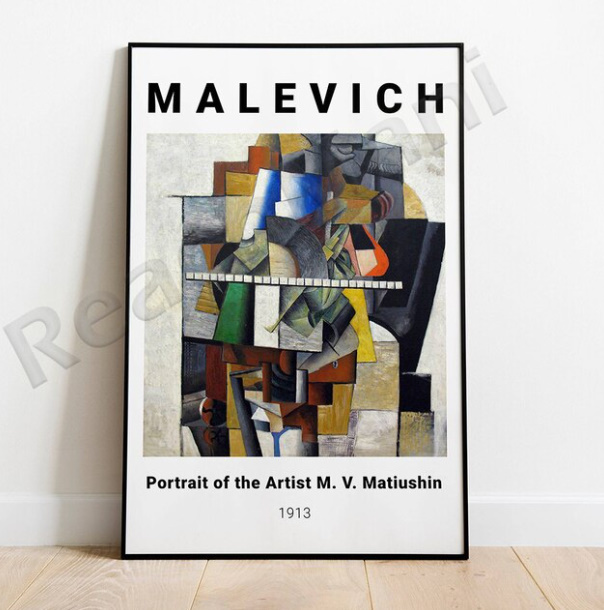 G2608 カジミール・マレーヴィチ Kazimir Malevich キャンバスアートポスター 50×70cm イラスト インテリア 雑貨 海外製 枠なし D_画像1