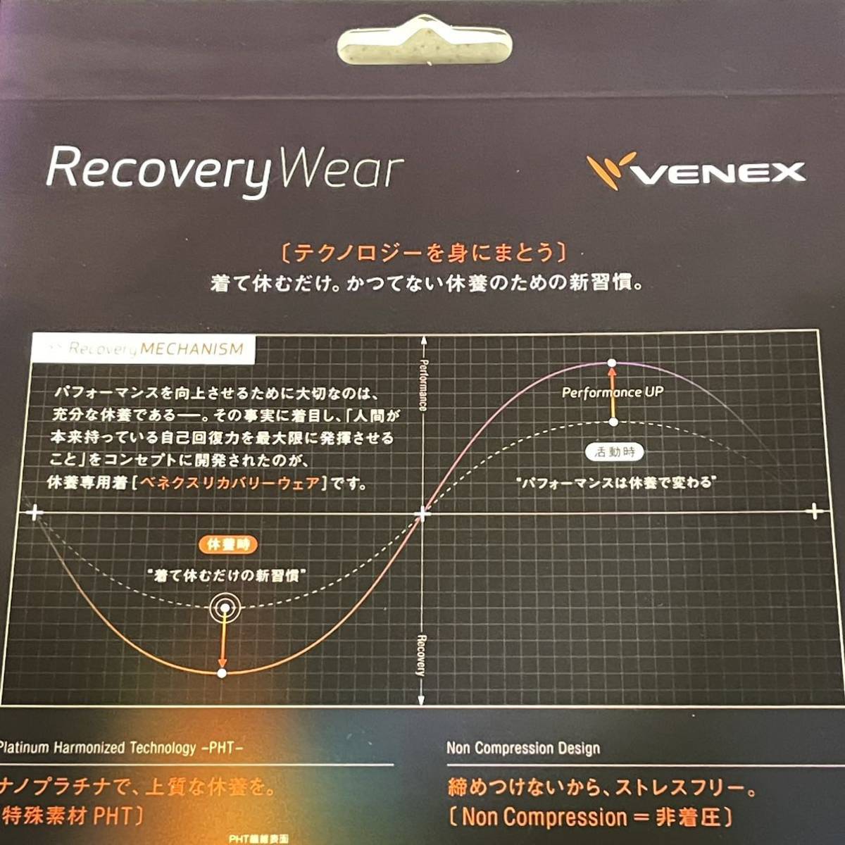 venex★Recharge+(リチャージプラス)★Lサイズ★ハーフタイツ　メンズ★リカバリーウェア★ベネクス　パンツ　スパッツ　ネイビー