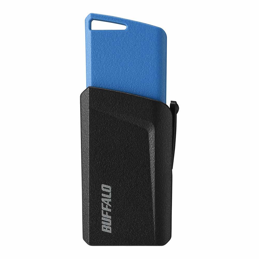 送料無料★BUFFALO USB3.1(Gen1)プッシュスライドUSBメモリ 64GB RUF3-SP64G-BL (ブルー)_画像2