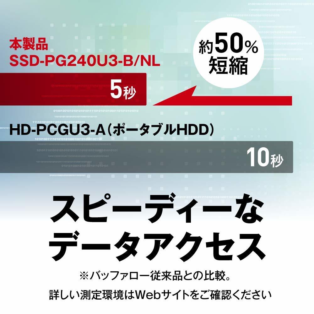 送料無料★BUFFALO USB3.1Gen1 ポータブルSSD 240GB 日本製 耐衝撃・コネクター保護機構_画像2