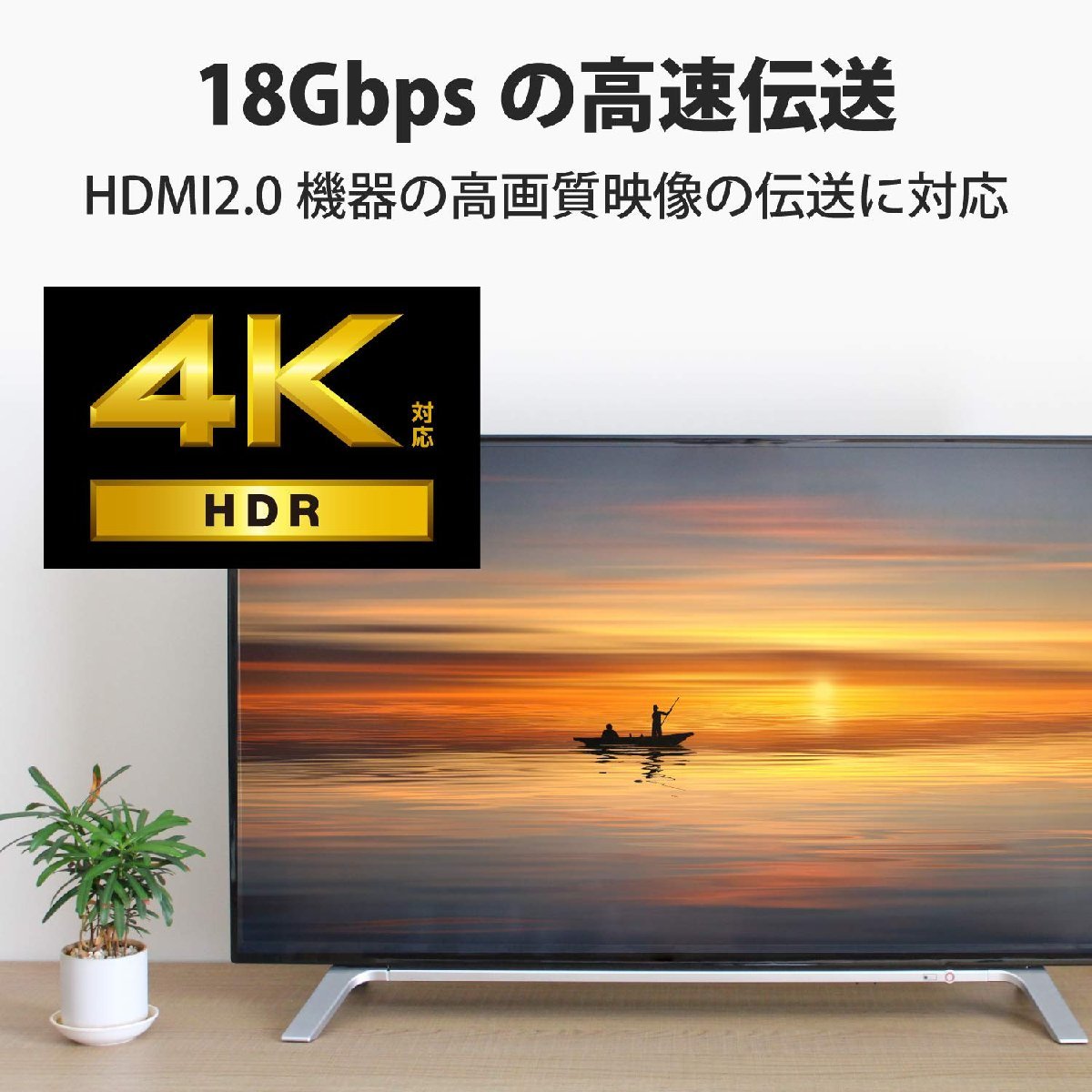 送料無料★HDMI ケーブル プレミアム スリム 4K / Ultra HD / 3DフルHD対応 ブラック (1.5m)_画像4