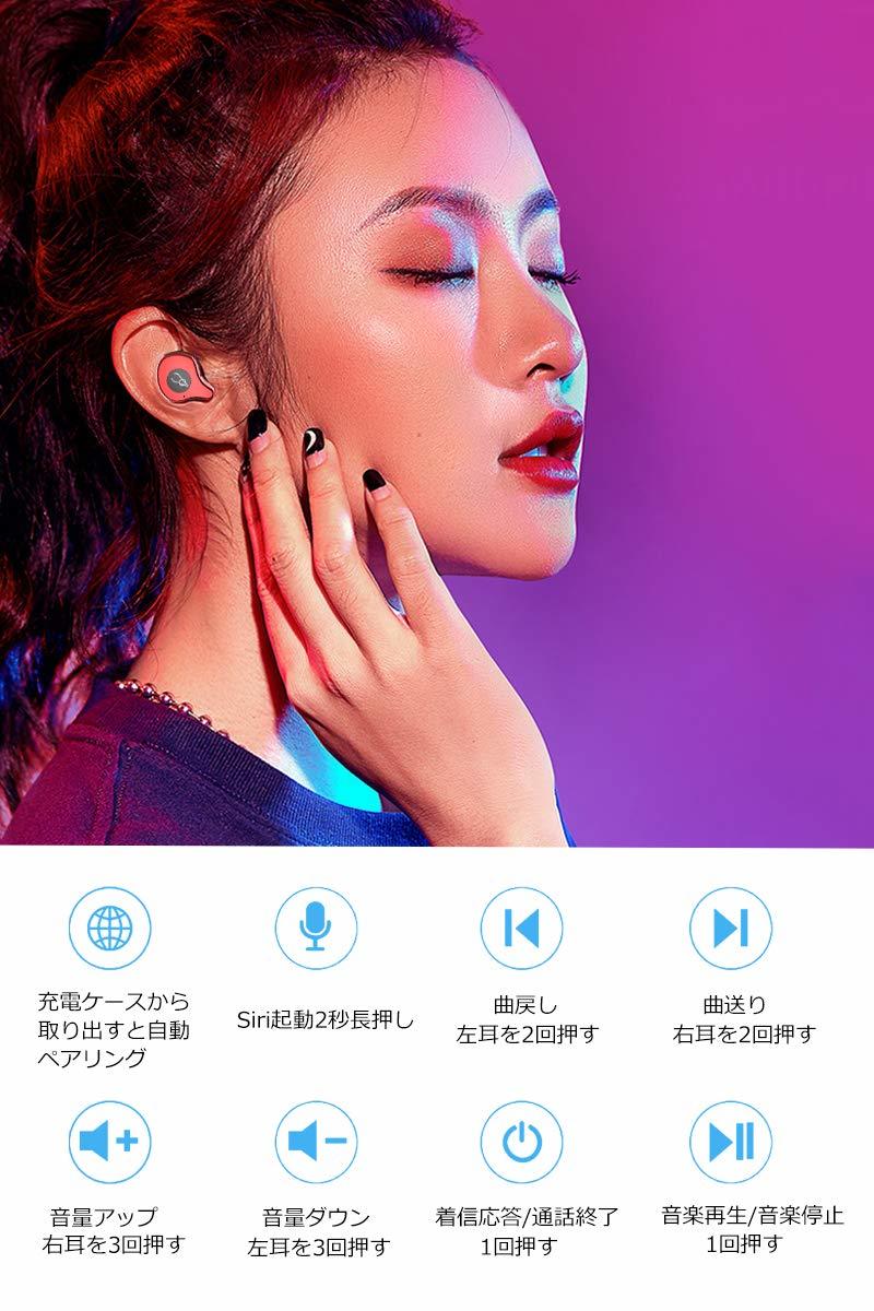 送料無料★okcsc E12 Ultra ワイヤレスイヤホン Bluetooth 5.2 カナル型 防水 マイク付き(レッド)_画像7