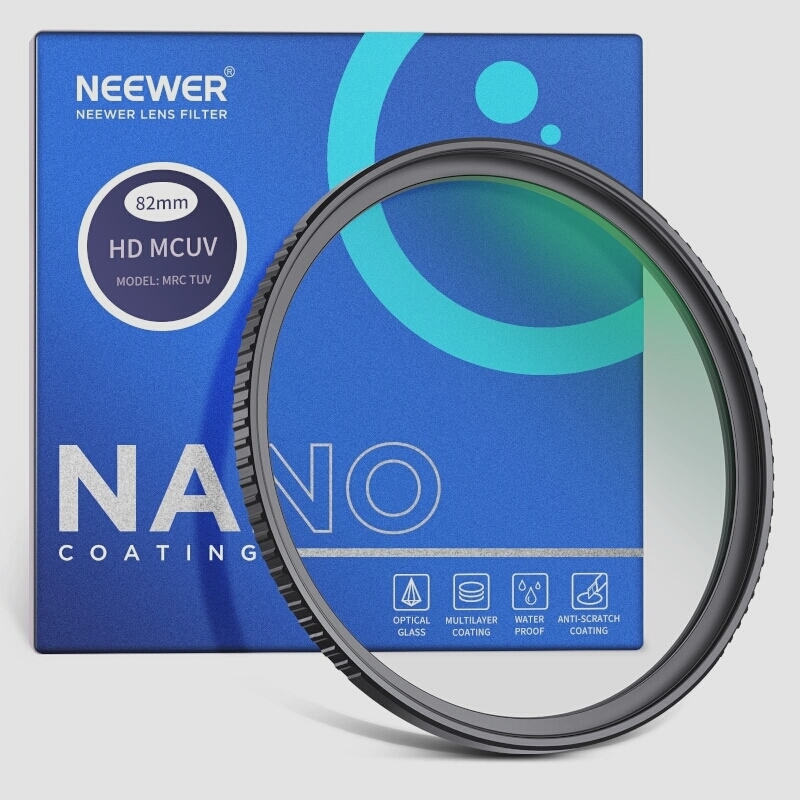 送料無料★NEEWER 82mm レンズフィルター 9H高硬度強化 超薄型保護フィルター 30層ナノコーティング_画像1