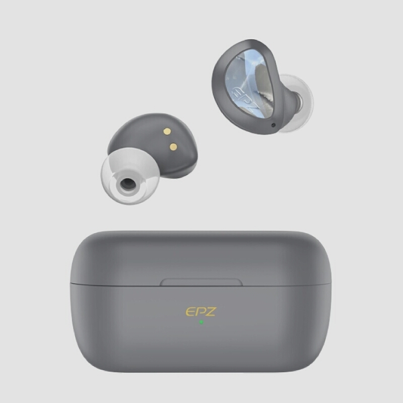 送料無料★EPZ E200 Bluetooth 5.2感光性樹脂タッチパネル IP56対応 ワイヤレスイヤホン (GREY)_画像1