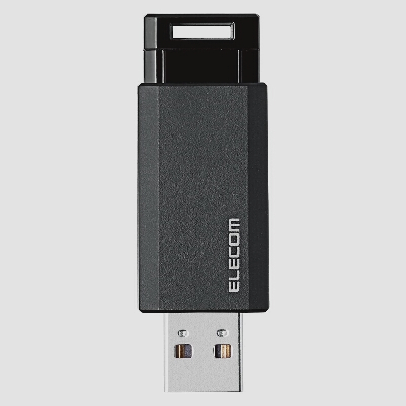 送料無料★エレコム USBメモリ/USB3.1 Gen1/ノック式/オートリターン機能/64GB/ブラック_画像1