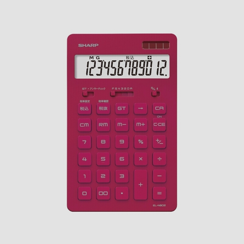  free shipping * sharp calculator 12 column ( Nice size type ) red group EL-N802-BX