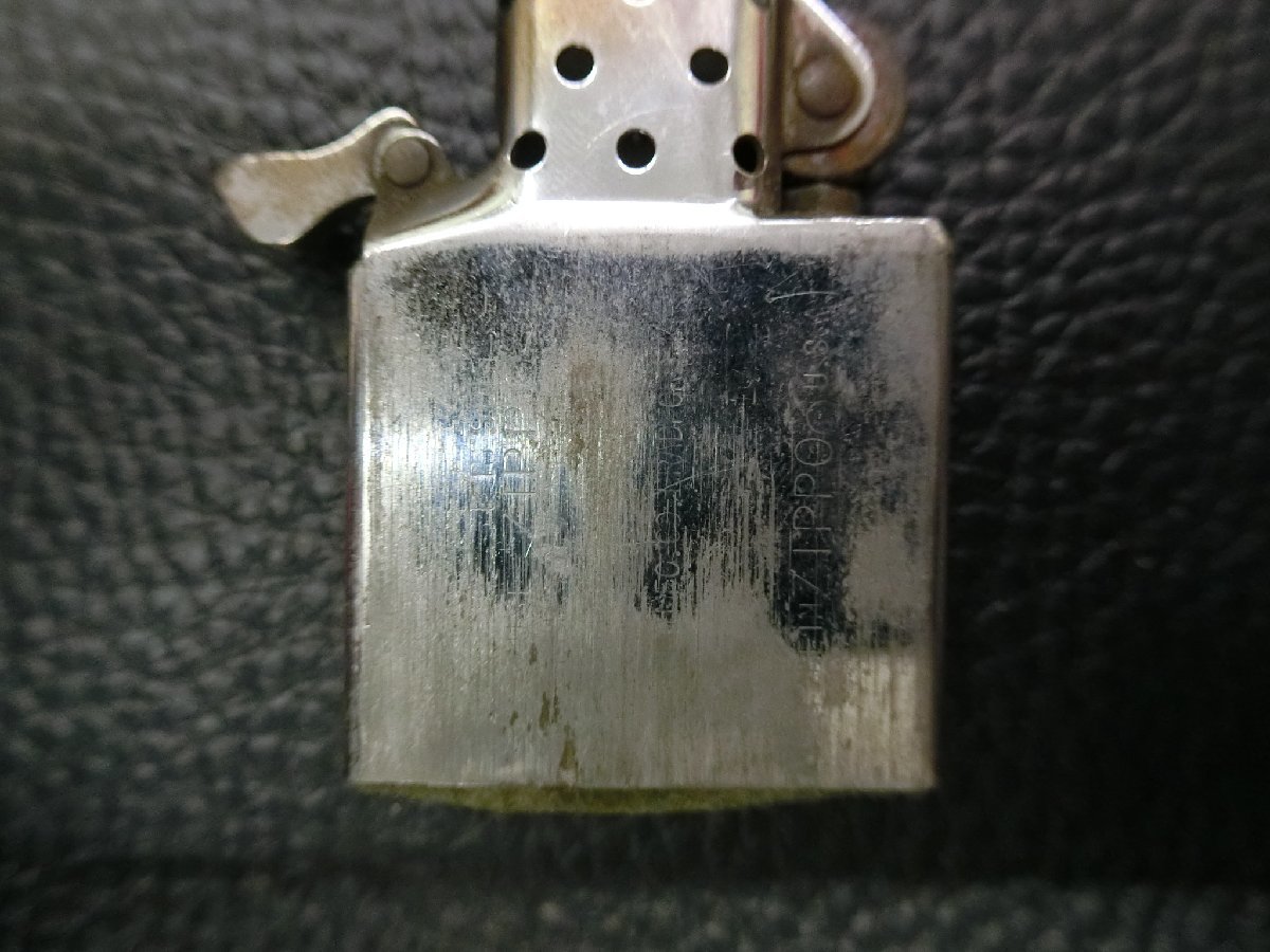 当時物 ヴィンテージ レア物 1992年製 定番のジッポーエンブレム 燻し銀色 ZIPPO 管理No.2421_画像3