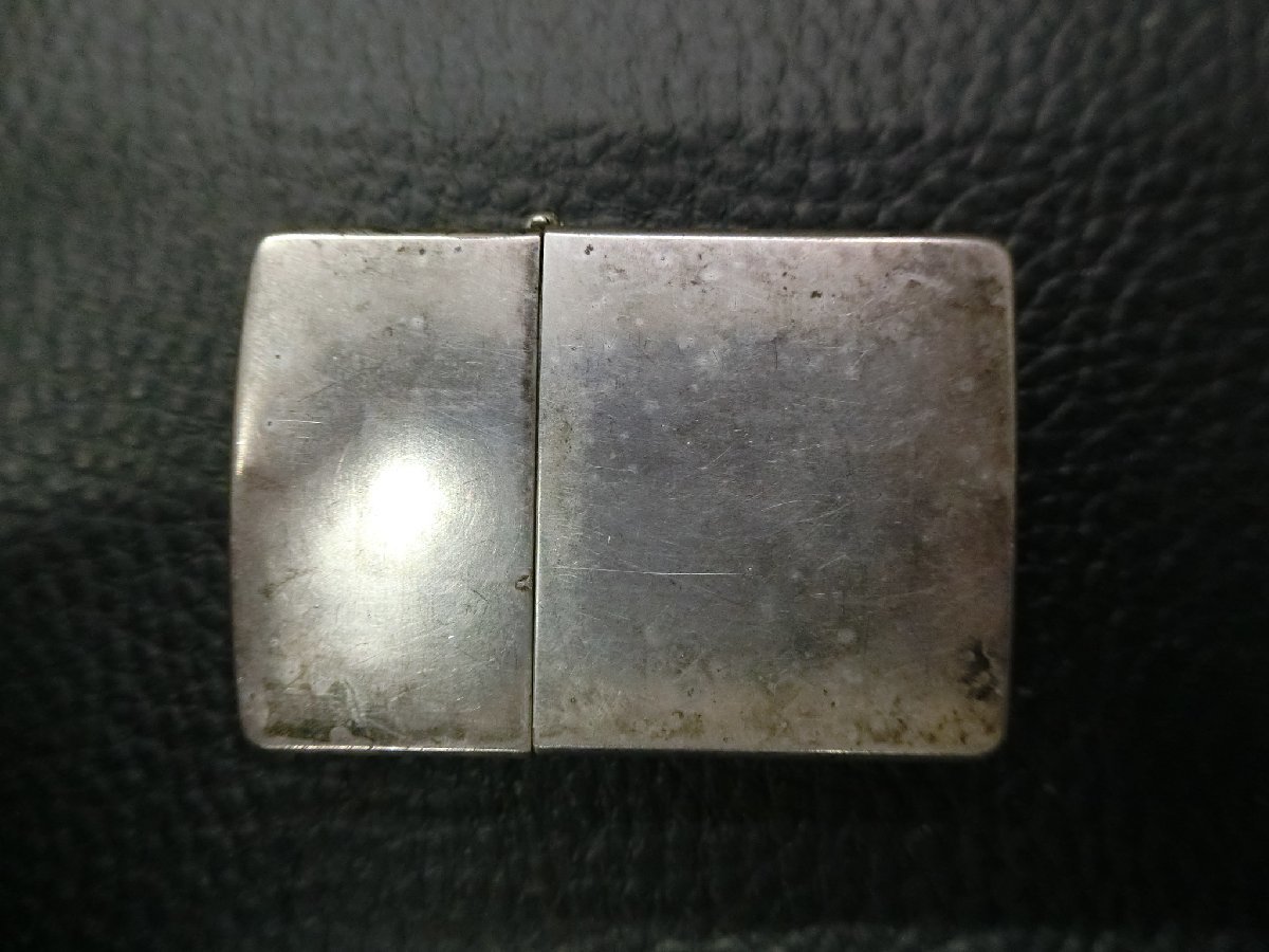 当時物 ヴィンテージ レア物 1992年製 定番のジッポーエンブレム 燻し銀色 ZIPPO 管理No.2421_画像2