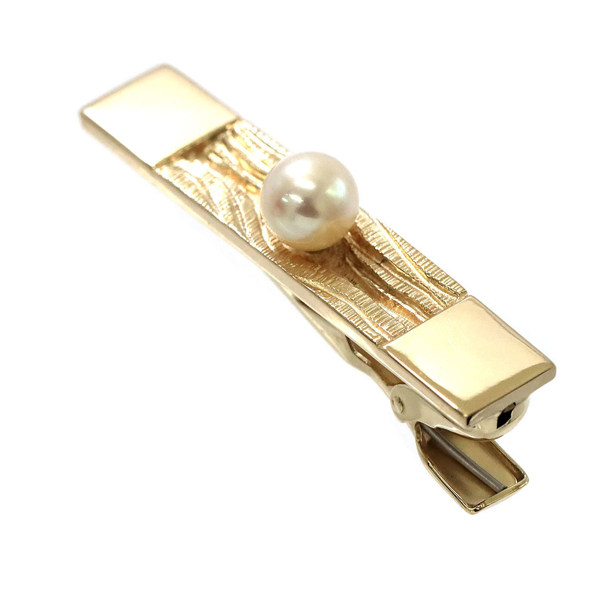 ミキモト MIKIMOTO アコヤ真珠 6.7mm タイピン K14 YG イエロー