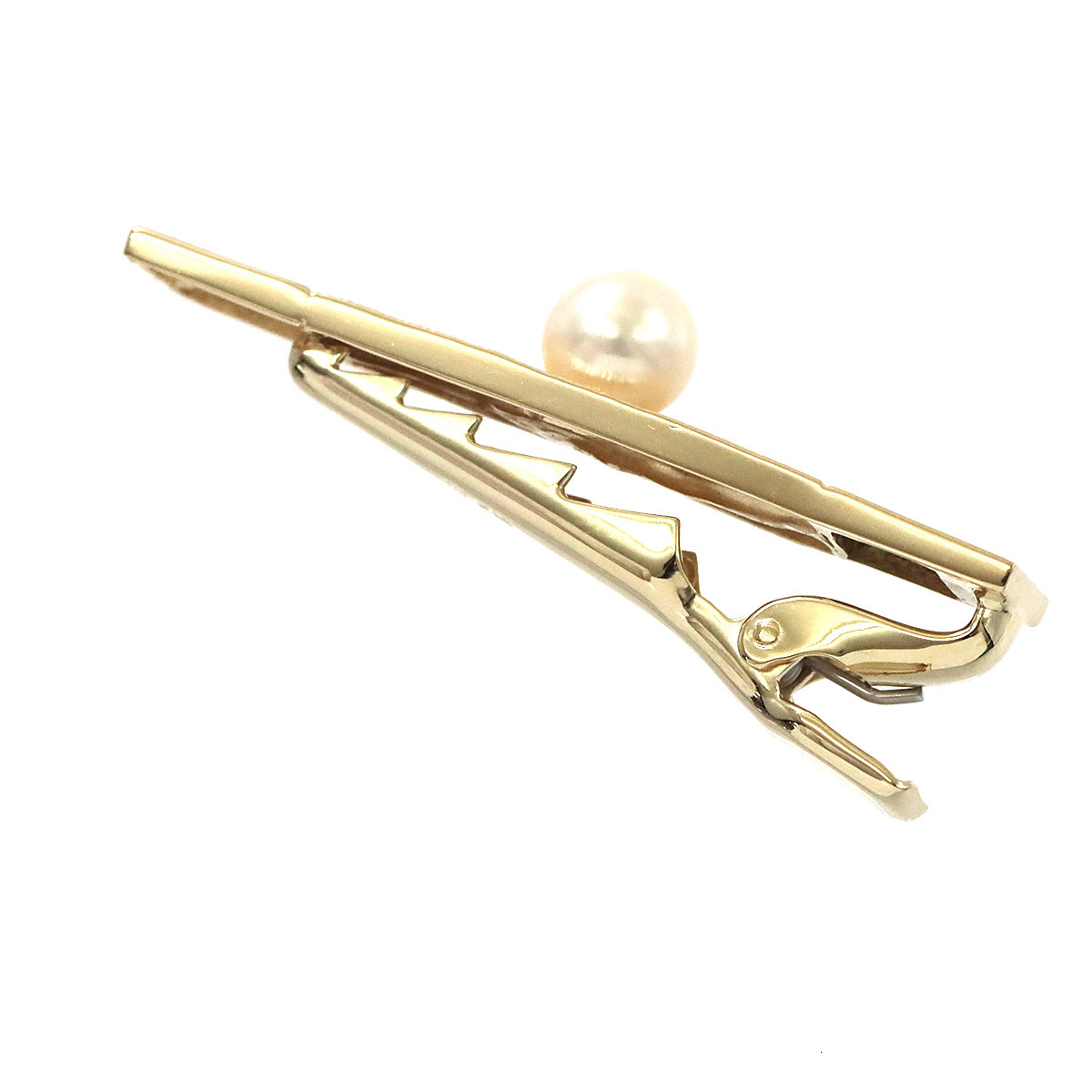 ミキモト MIKIMOTO アコヤ真珠 6.7mm タイピン K14 YG イエロー