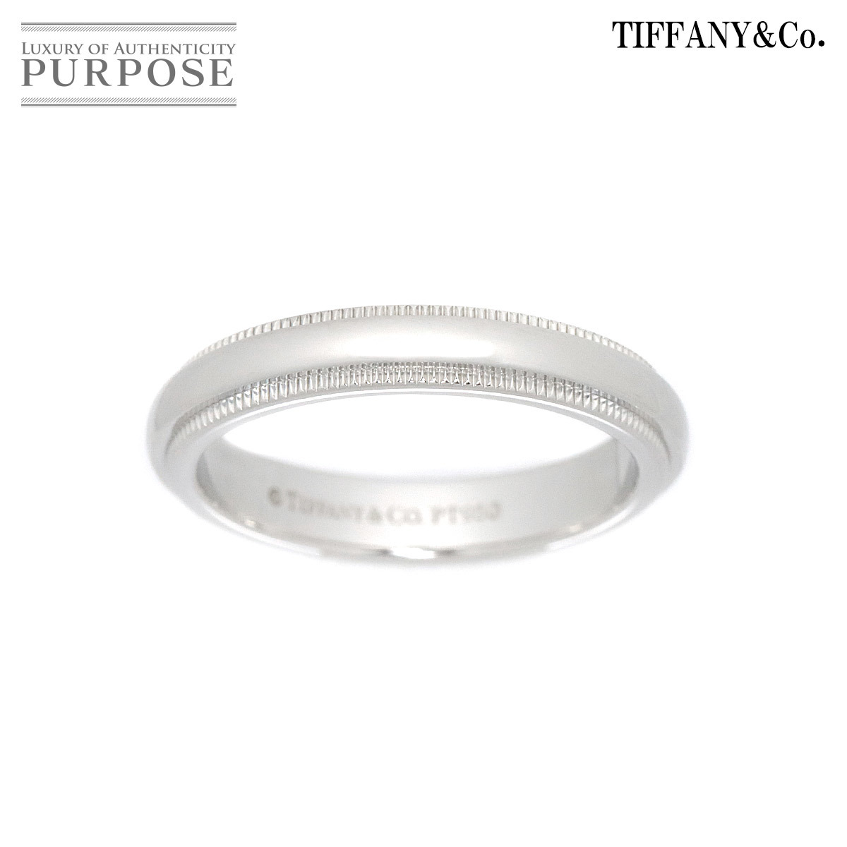 ティファニー TIFFANY&CO. ミルグレイン 9号 リング 幅3mm Pt プラチナ 指輪 Milgrain Ring 90181636