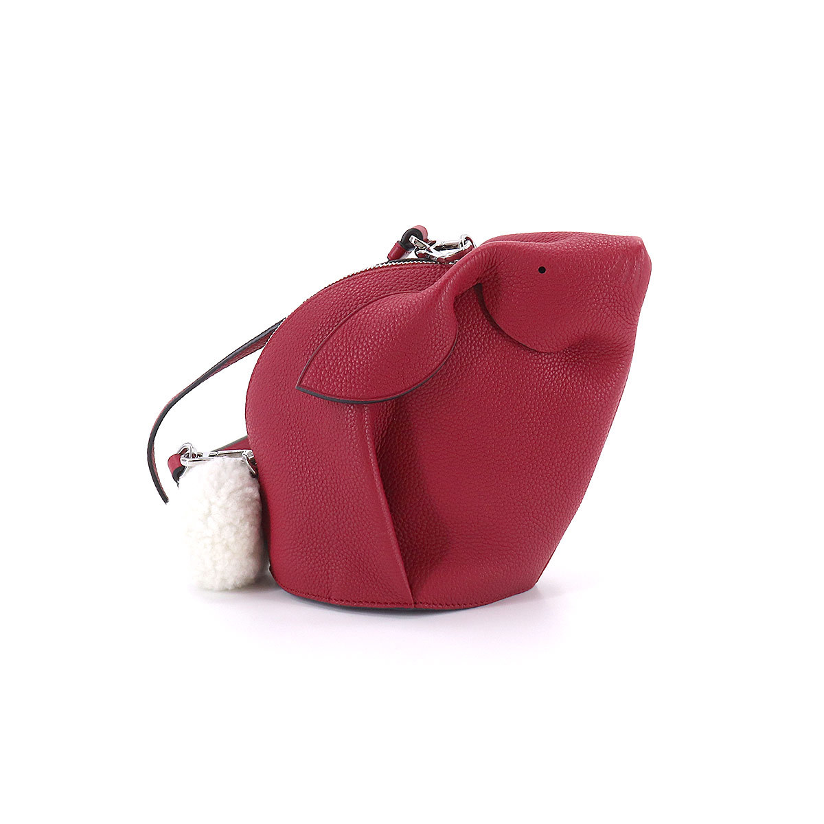 未使用 展示品 ロエベ LOEWE バニー ショルダー バッグ レザー レッド