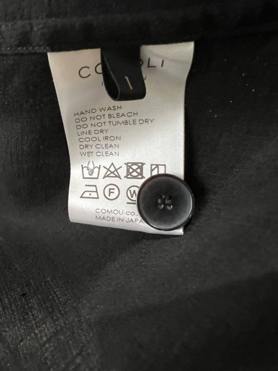 21ss COMOLI リネンWクロス ジャケット 1 チャコール コモリ