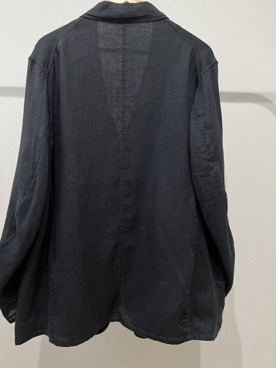 21ss COMOLI リネンWクロス ジャケット 1 チャコール コモリ
