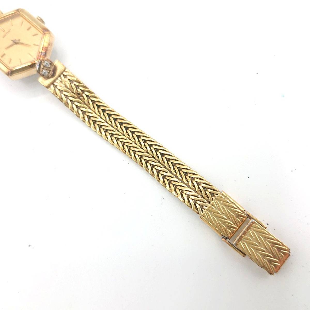 電池切れ】SEIKO セイコー クォーツ腕時計 ゴールド文字盤 六 電池切れ】SEIKO セイコー クォーツ腕時計 ゴールド文字盤 六