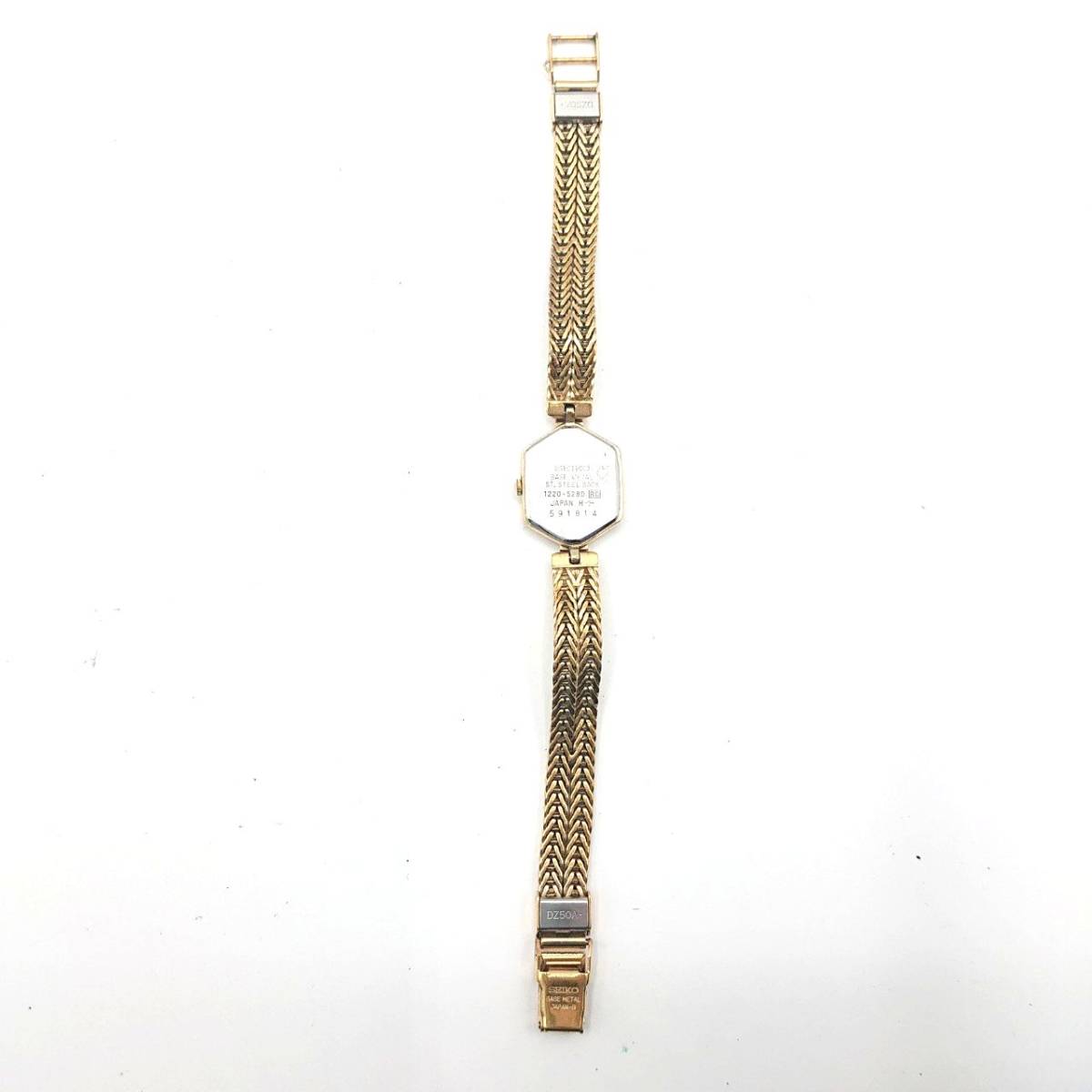 電池切れ】SEIKO セイコー クォーツ腕時計 ゴールド文字盤 六 電池切れ】SEIKO セイコー クォーツ腕時計 ゴールド文字盤 六