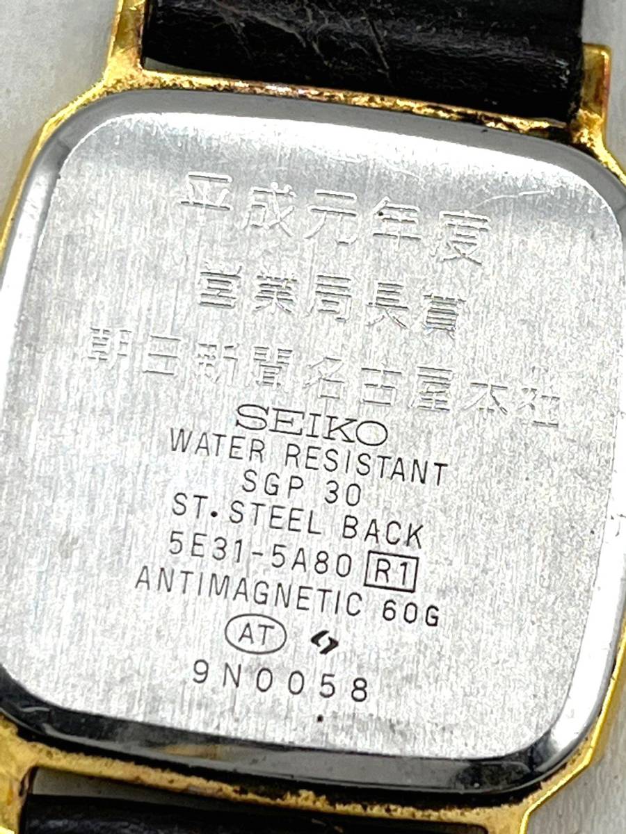 【電池切れ】SEIKO セイコー 5E31-5A80 DOLCE ドルチェ クォーツ腕時計 ゴールド文字盤の画像2